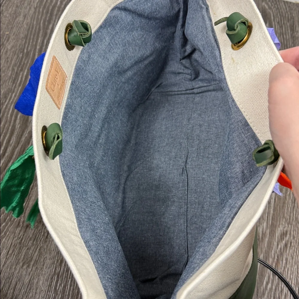 Clare V x Oui Want Limited Editon Leather Trimmed Ribbon Tote - Picture 10 of 14